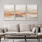 SIGNWIN Framed Canvas Print Wall Art Neutral Earth Tone Landscape Minimalist Mountain Silhouette Photography Modern Art Minimalist Black and White for Living Room, Bedroom, Office - 16"x24"x3 White