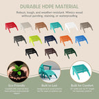 WestinTrends Outdoor Ottoman, Patio Adirondack Ottoman Foot Rest, All Weather Poly Lumber Folding Foot Stool for Adirondack Chair, Widely Used for Outside Porch Pool Lawn Backyard, Turquoise