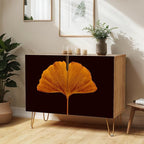 SIGNWIN Sideboard Buffet Cabinet, Kitchen Storage Cabinet with 2 Doors, Brown Clover Leaf Close Up, Cupboard Console Table for Dining Room - 35" L x 18" W x 29" H