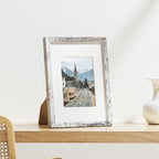 Vittanly 9x12 Picture Frames Set of 9, Shatter Resistant Plexiglass, Display 6x8 Pictures with Mat or 9x12 without Mat, Photo Frames for Wall or Tabletop, Engineered Wood, Distressed White