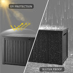 270 Gallon Lockable Resin Deck Box, Waterproof & UV-Resistant Outdoor Storage Box for Outdoor Cushion Storage, Garden Tools & Pool Accessories Storage, Black
