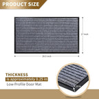 Yimobra Front Door Mat Outdoor Indoor Entrance, 100% Waterproof All-Season All Weather Doormat, Welcome Matt Outside Entry, Non Slip, Low Profile, Heavy Duty Patio Porch Floor Mat,29.5 x 17,Gray White
