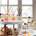 LOVSPA Reed Diffuser Set, Pumpkin Vanilla Chai Scented Oil Diffuser with Sticks, Home Fragrance Accessories for Bathroom Shelf Decor, Aroma Diffusers for Home or Office Fall Decor, USA Made