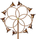 Stanwood Wind Sculpture: Kinetic Copper Dual Spinner - Tumbling Flowers