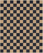 Lahome Checkered Easy Jute 8x10 Rug, Washable Rugs for Living Room Office, Farmhouse Neutral Non Slip Non Shedding Stain Resistance Indoor Outdoor Carpet for Balcony Patio Classroom