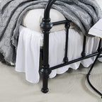 Bed Skirt Ruffled Bed Skirt with Split Corners, 18 Inch Drop Dust Ruffle Bed Skirt with Platform, White,King Size