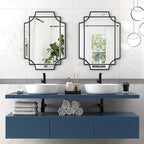 Bathroom Mirror for Wall Black Farmhouse Wall Vanity Mirror for Over Sink Wood Framed Beveled Mirrors Deco（20 * 28IN/Black）