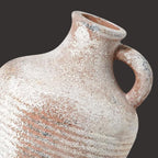 Sunddo 6 inch Rustic Ceramic Flowers Vase, Terracotta Pottery Small Vase with Handle, Farmhouse Decor,Table, Living Room, Bathroom, Shelf, Mantel Decor Brown