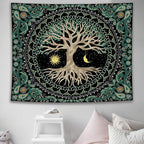 FORATER Tree of Life Wall Hanging - Aesthetic Sun and Moon Tapestry with Vintage Paisley Flowers (53 x 61 inches, Multicolor) for Bedroom, Living Room, Dorm