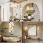 Alabaster Pendant Lights Kitchen Island, Modern Marble Pendant Lighting, Adjustable Black Pendant Lights Fixtures for Bedroom Bathroom Dinning Room(Include E12 Bulb)