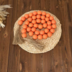 OMISHE 76" Long Large Wood Bead Garland with 1.6" Diameter Wooden Beads and Tassels, Rustic Farmhouse Country Wood Beads Garland for Home Tiered Tray Decor, Decorative Beads with Tassels Orange