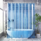 AmazerBath 72x78 Long Shower Curtain Liner, Clear Blue Plastic Shower Curtain Liner, Waterproof PEVA Shower Liner, Cute Lightweight Shower Curtains for Bathroom with 3 Magnets & Rustproof Grommets