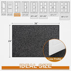 Mibao Front Door Mat, Dirt Trapper Welcome Mat for Outdoor Indoor, Non-Slip Waterproof Doormat, Durable Machine Washable Low Profile Entry Rug for Back Door Outside Patio Porch, 36" x 24", Black