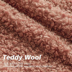 Foindtower Set of 2 Curly Teddy Wool Pillow Covers Decorative Boucle Textured Lumbar Throw Pillow Faux Fur Sherpa Pillowcases Sheepskin Fuzzy Cushion Case for Sofa Bedroom Car 12"x20" Dusty Pink