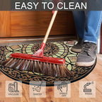 CHICHIC Entrance Door Mat Large 18 x 30 Inch Entry Way Doormat Front Door Rugs Outdoors Heavy Duty Welcome Mat Non Slip Rubber Back Low Profile for Garage, Patio, High Traffic Area, Semicircle