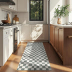 jinchan Runner Rug 2x5 Hallway Washable Modern Checkered Geometric Lattice Kids Bedroom Rug Indoor Floor Cover Non Slip Soft Carpet for Nursery Room Kitchen Laundry Room Home Grey