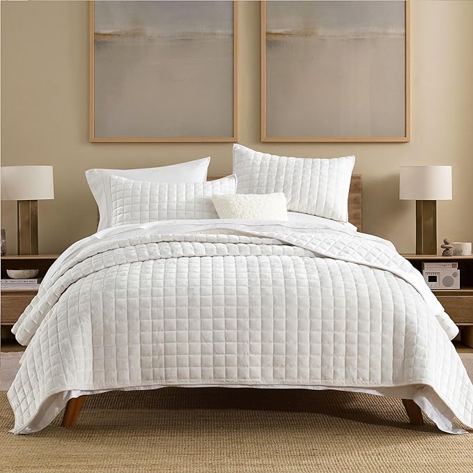 Secgo Queen Comforter Set for Bed - Velvet Quilts Queen Size, Black Bedspreads (90 * 98 Inch) with 2 Pillow Shams, Patchwork Reversible Lightweight Bedding