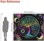 AACKart Blacklight Tapestry for Bedroom - Spiritual Tree of Life Wall Tapestry Glow in the Dark Wall Hanging 90.5 x 70.8 inches