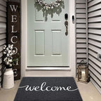 Door Mat, Welcome Mats Outdoor, Front Door Mat for Outside Entry, Doormat Outdoor/Indoor Entrance, Front Door Rugs for Entryway Indoor, for Entryway, High Traffic Areas (32"x20", Black)