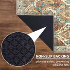 Keen Home Design 9x12 Rug - Machine Washable Area Rug with Non-Slip Backing, Ideal for Living Room, Dining Room, Bedroom - Vintage, Easy Clean, Durable, Low Pile Rug - (9' x 12')