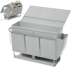 Bedside Caddy, Bed Organizer with 11 Pockets and Power Strip Holder,Versatile Bedside Storage Caddy for Home,Dorm,Bunk,Hospital,Crib Bed (Grey)