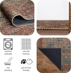 Keen Home Design 8x10 Rug - Machine Washable Area Rug with Non-Slip Backing, Ideal for Living Room, Dining Room, Bedroom - Vintage, Easy Clean, Durable, Low Pile Rug - (8' x 10')