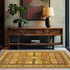 Topllen Washable Area Rug - 3'x5' Boho Bedroom Rug Indoor, Non-Slip Low-Pile Rugs for Living Room Bathroom Kitchen Front Door, Entry Throw Carpet Stain Resistance (Yellow, 3x5ft)