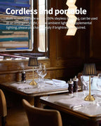 KDG Cordless LED Table Lamp Set of 2, Portables Fabric Shade Desk Lamps, 5000mAh Rechargeable Battery Powered Lighting, Dimmable Light for Dining Room, Bedroom, Bedside,Night Light, Balcony (Black)