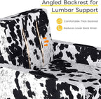 Kromax Mid-Century Modern Accent Chair for Living Room, 496 Lb. Weight Capacity, Dual Armrests, Comfy Extra Large Seat, Timeless Style Perfect for Reading & Relaxing, Cow Pattern