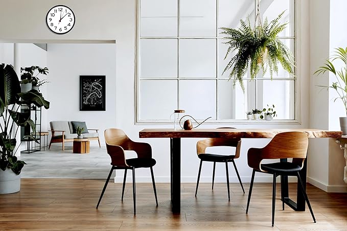 |14 Inch | Modern | Atomic | Analog | Home | Office | School | Gym | Indoor | Outdoor | Sets Automatically | Unbranded | Classic | Black | Battery Operated | Modern Décor