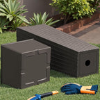 Devoko Resin Tall Planters for Outdoor Plants Set of 2, Large Taper Outdoor Planter Pots with 4 Drainage Holes, Flower Pots Modern Decor for Porch, Patio, Backyard, Home Garden (Brown, 32")