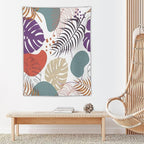 ICMOLYYENLO Tropical Green Leaves Tapestry, Exotic Leaves Beautiful Bedroom Wall Hanging, Floral Poster Blanket for Bedroom Living Room Dormitory Apartment 60x60 Inch