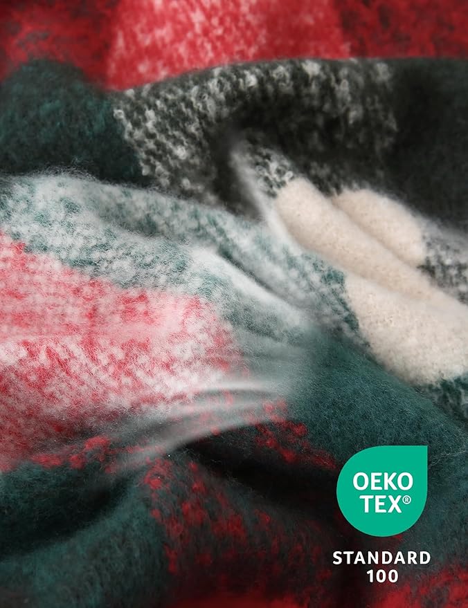 ZonLi Christmas Plaid Throw Blanket, Decorative Blankets