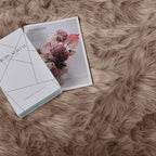 Goolela Faux Sheepskin Fur Area Rug 5x8 Light Brown Beige Fluffy Fuzzy Furry Shag Rug for Bedroom Living Room Washable Rectangle