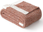 MIULEE Fall Rust Super Soft Throw Blanket for Bed, Twin Size Cozy Fluffy Warm Blankets Knit Blankets for Couch, Sofa, Chair, Living Room, Camping, Picnic, 60 x 80 inch