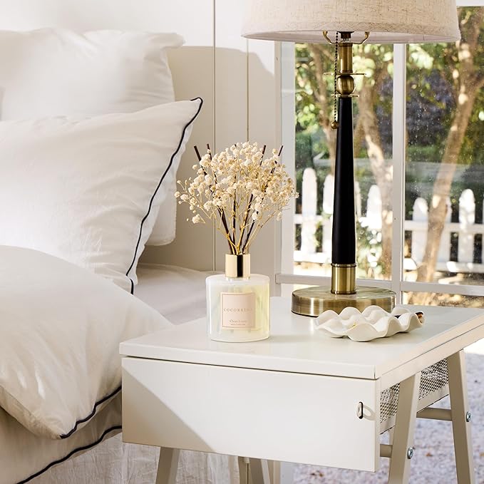 Cocorrína Reed Diffuser Set, Clean Linen 6.7 fl oz Scented Diffuser with Sticks Home Fragrance Reed Diffuser for Bathroom Shelf Decor