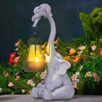 Solar Garden Statues Outdoor Decor- Yard Decorations for Patio, Balcony, Backyard, Lawn Ornaments - Elephants Figurines with LED Light- Unique Birthday House Warming Gifts for Women, Mom, Grandma