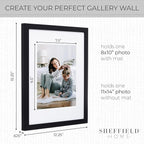 Sheffield Home 9 Piece Gallery Wall Frame Set, 11x14 in. matted to 8x10 in. (Matte Black)