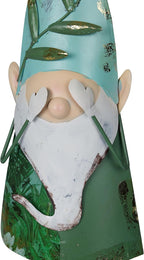 Alpine Corporation MCC798HH See No Evil Metal Gnome Decor, Whimsical Playful Décor for Patio & Garden, 19" H, Green