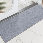 LUMI Ultra Thin Door Mat for Entryway,18"x59" Low Profile Non Slip Rubber Backing Indoor Doormat, Easy Clean Welcome Entrance Mat for Inside House, Patio,Light Grey
