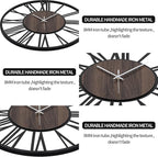 LEIKE Large Wall Clocks,Silent,Non Ticking,Battery Operated Small Vintage Round Modern Wood Wall Clock for Living Room, Bedroom,Kitchen,Farmhouse,Office Decor-13.5 Inch(Black-Roman Numerals)