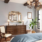 Kelly Miller Large Gold Decorative Mirror for Wall, 30"x40" Gold Bathroom Mirror Vanity Wall Mirror Rectangle Mirror Beveled for Master Bath Half Bath Living Room Bedroom Farmhouse Fireplace Hallway