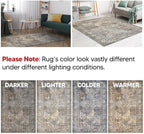 Keen Home Design 4x6 Rug - Machine Washable Area Rug with Non-Slip Backing, Ideal for Living Room, Dining Room, Bedroom - Vintage, Easy Clean, Durable, Low Pile Rug - (4' x 6')