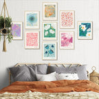 Flower Market Poster, Minimalist Floral Flower Market Wall Art, Colorful Abstract Aura Posters for Room Aesthetic, Aura Gradient Spiritual Affirmation Canvas Art Prints for Bedroom Boho Wall Decor（8x10inch, Unframed)