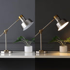 JONATHAN Y JYL7124B Allegra 18.5" Adjustable Cantilever LED Task Lamp, USB Charging Port, Classic, Coastal, Industrial, Farmhouse, Traditional for Bedroom, Living Room, Office, Nickel/Brass Gold