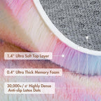 8x10 Ft Extra Large Shag Kids Colorful Rug for Living Room, Ultra Soft Fluffy Furry Area Rugs for Nursery Bedroom Indoor Floor, Girls Aesthetic Carpet Home Decor (Rainbow)