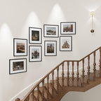 Vittanly 18x24 Picture Frames Set of 9, Shatter Resistant Plexiglass, Display 16x20 Pictures with Mat or 18x24 without Mat, Photo Frames for Wall or Tabletop, PVC Frame, Black