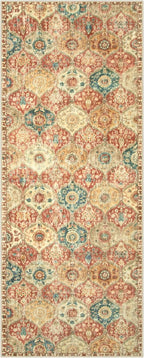 Lahome Moroccan Trellis Hallway Rug, 2x5 Washable Runner Rug Non Slip Kitchen Runners for Hallways, Ultra-Thin Vintage Carpet for Bedroom Bathroom Entryway, Red/Orange