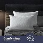 puredown® Goose Feathers Down Pillows, Hotel Collection Standard Pillows for Sleeping, White Embossing Pillows Set of 2 for Back Stomach Side Sleepers (Netting White, Queen (Pack of 2))