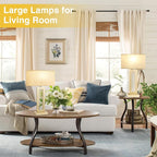 Seealle 22" Tall Bedroom Lamps for Living Room - Touch Gold Bedside Lamps with USB C+A, 3 Way Dimmable Lamp for Nightstand, Modern Night Stands Lamps for End Tables(Beige&Gold)